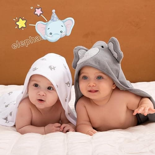 Momcozy Baby Hooded Towel, 8-Piece Bath for Boys or Girls, Washcloth Set with Cute Design, Shower Towel Gift for Newborns, Infants and Toddlers thumbnail 6