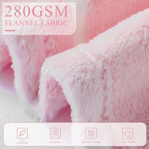 Goodhipi Glow in The Dark Heart Stars Blanket, Gifts for Girls Women Mom,Soft Warm Cozy Pink Blanket for Girls,Easter Gifts for Kids Birthday Gifts Presents Kids 3-12 Age,50"x 60" thumbnail 4