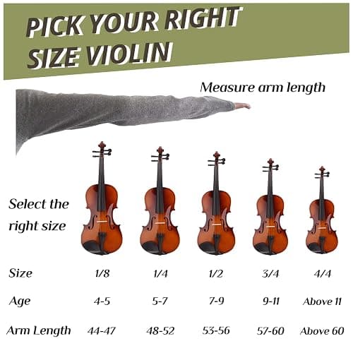 GODECOR 4/4 Acoustic Violin, Full Size Acoustic Violin Set for Beginner Adults Teens with Case,Bow, Rosin (Natural) thumbnail 5