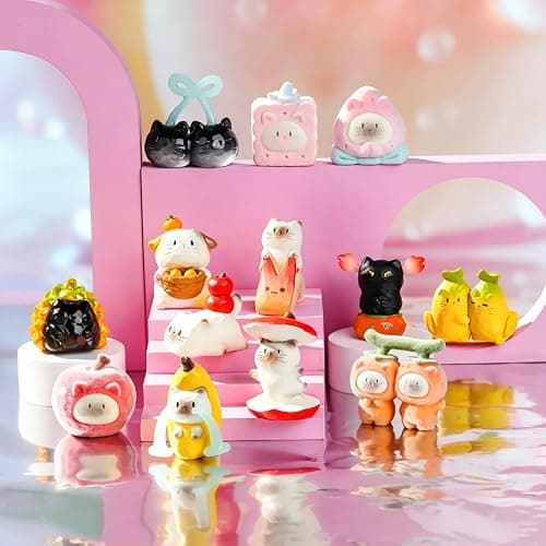 UNICOBOX Cat PAI Fun Fruits Series Blind Box Figures Desk Decor Single Box | Cat Collectible Toys, Mini Resin Figurines, Kawaii Room Display, Random Design Figurines, Fruits Cat Holiday Birthday Gifts thumbnail 2