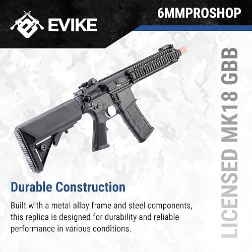 Evike Airsoft - 6mmProShop Daniel Defense Licensed MK18 Gas Blowback Airsoft Rifle by Golden Eagle (Color: Black) thumbnail 2