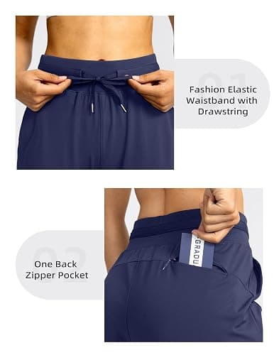 G Gradual Women's Joggers Pants with Zipper Pockets High Waisted Athletic Tapered Sweatpants for Women Workout Lounge thumbnail 5
