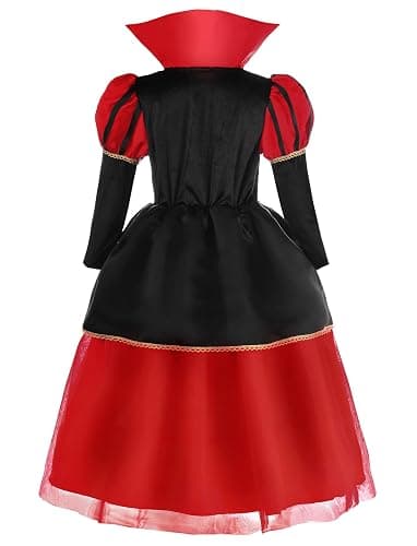ReliBeauty Red Hearts Girls Costume Queen Dress for Kids Girls with Crown thumbnail 2