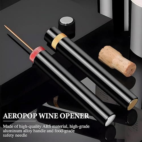 2pcs Aeropop Wine Opener, Loritia Arropop Wine Opener, Travel Portable Pocket Air Pressure Pump Bottle Open for Home Restaurant Party (Golden+Red) thumbnail 3