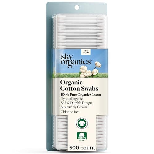 Sky Organics - Organic Cotton Swabs, 500 ct. - Ultra Soft Tips - Strong & Durable - Hypoallergenic - Chlorine Free - Sustainable - Natural, Vegan & Cruelty Free - Skin Care & Self Care - Image 1