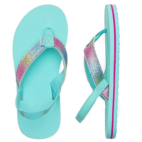 WateLves Girls & Boys Kids Flip Flop summer Slide Sandals Slip on Suitable for Bath Shower Beach pool (Little Kid/Big Kid)