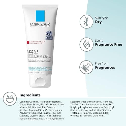 La Roche-Posay Lipikar Soothing Relief Eczema Cream, Face and Body Lotion For Eczema and Sensitive, Dry Skin, Moisturizer with Colloidal Oatmeal to Relieve Irritation thumbnail 10