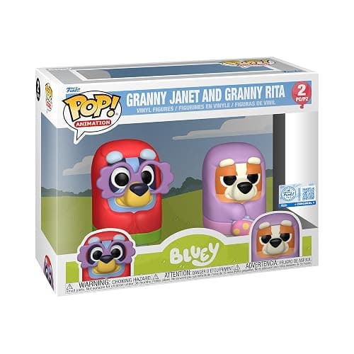 Funko Pop! Animation: Bluey - Granny Janet and Granny Rita, 2-Pack - Amazon Exclusive - Collectable Vinyl Figure - Gift Idea - Official Merchandise - Toys for Kids & Adults - for Collectors & Display - Image 1