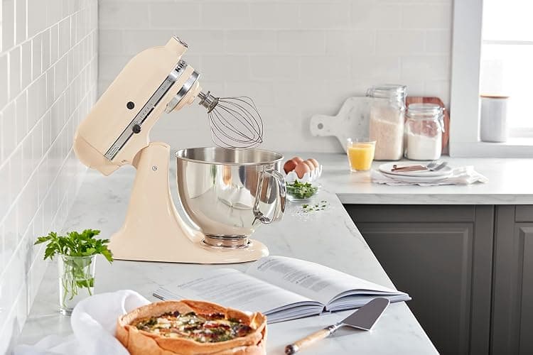 KitchenAid Artisan Series 5 Quart Tilt Head Stand Mixer with Pouring Shield KSM150PS, Almond Cream thumbnail 5