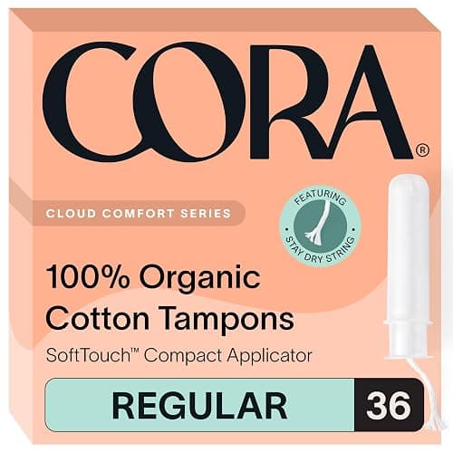 Cora Organic Cotton Tampons (36 Regular Tampons) - Image 1