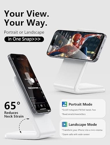 Mag.Safe Charger - Magnetic Wireless Charger for iPhone 12-17,Black | Fast Charging | Magnetic iPhone Charging | for iPhone Charger Stand thumbnail 2
