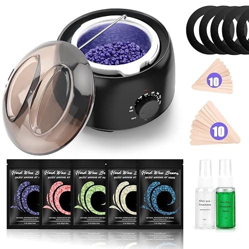TIKESI Waxing Kit - Wax Warmer for Hair Removal, Hard Wax Kit with 14oz 5 Bags Hard Wax Beans for Full Body, Legs, Face, Eyebrows, Bikini, Brazilian Waxing Kit for Women Men - Image 1