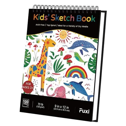 Sketch Book for Kids, 9" x 12" Kid Sketchbook, 100 Sheets (73lb/120gsm) Thick Drawing Paper for Kids, Spiral Sketch Pad for Kid, Easter Basket Stuffers. - Image 1