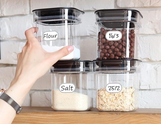 Waterproof Vinyl Kitchen Labels for OXO POP Containers, Removable Writable Food Storage Stickers, Tear-Resistant Pantry Organization Decals for Plastic, Glass Jars, 2 Assorted Sizes, 64 Pack thumbnail 5