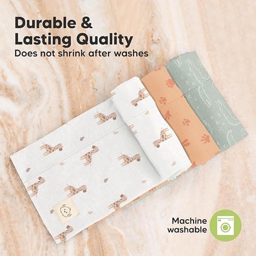 Organic Burp Cloths Baby Boy, Girl - 6-Pack Large 100% Cotton Burping Cloths for Babies, Spit Up Rags, Super Absorbent, Ultra Soft Newborn Rag, Gender Neutral, Machine Washable, Durable (Wilderness) thumbnail 6