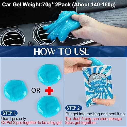 Fitosy Car Interior Duster Detail Brush Cleaning Gel Kit, Soft Dash Vent Dusting Slime Putty Detailing Brushes Accessories Essentials Supplies Tools for Auto,Truck,SUV,RV thumbnail 6
