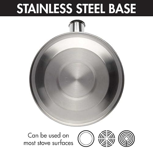 Primula Stewart Whistling Stovetop Tea Kettle Food Grade Stainless Steel, Hot Water Fast to Boil, Cool Touch Folding, 1.5-Quart, Brushed with Black Handle thumbnail 8