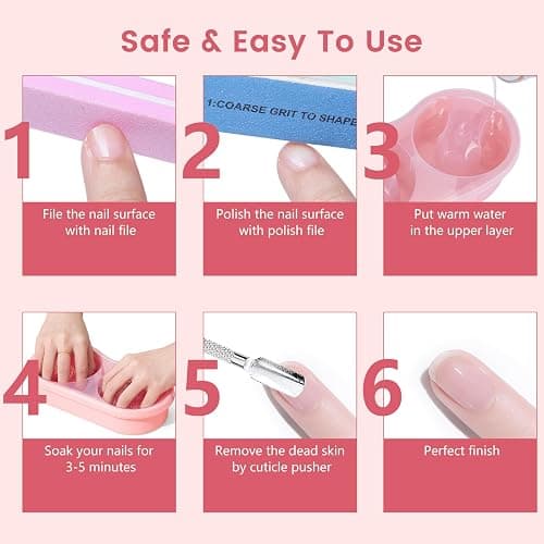 Yokilly Dual Nail Soak off Bowl: Acetone Acrylic Remover Kit - Soak Off Bowls for Gel Nail Polish Dip Powder Cuticle Remover - Nail Soaking Manicure Bowl with 15ml Rose Cuticle Oil for Salon Home thumbnail 7