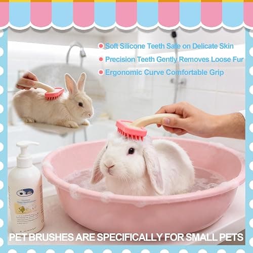 Rabbit Grooming Kit, Rabbit Brush for Shedding with Bunny Nail Clipper, Rabbit Nail Trimmers with Pet Combs for Hamster Guinea Pig Ferret by KALAMANDA thumbnail 7