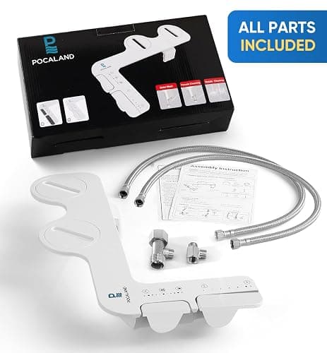 Ultra-Slim 3-in1 Bidet, Warm Water, Self-Cleaning, Posterior&Feminine Wash-(Retractable Dual Nozzles), Non-Electric Bidet Attachment for Toilet Seat, Adjustable Water Pressure, Stainless Steel Inlet thumbnail 8