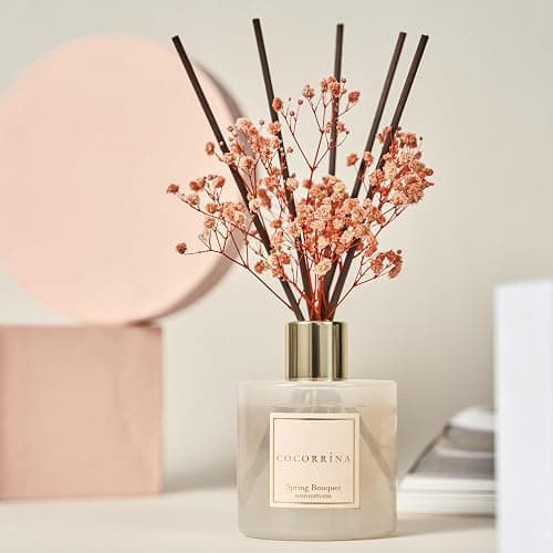 Cocorrína Reed Diffuser Sets- Spring Bouquet Scented Diffuser with Sticks Home Fragrance Reed Diffuser for Bathroom Shelf Decor thumbnail 2