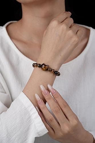 Money Attraction Cat Bracelet - Black Obsidian Women Bracelets -Wealth Prosperity Abundance Stone Bead Bracelet, Entrepreneur Business Luck Beaded Bracelets,Spiritual Mood Energy Cute Protection Stretch Bracelet,Health Good Luck Feng Shui Bracelets For Women Gifts For Women thumbnail 3