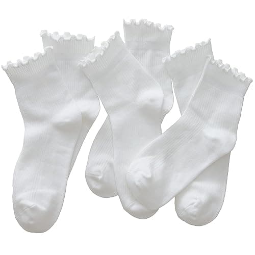 SSF&TUYS Women's Ruffle Ankle Socks – 6 Pairs Soft Cotton, Cute Frilly Trim, Breathable and Comfy for Everyday Wear - Image 1