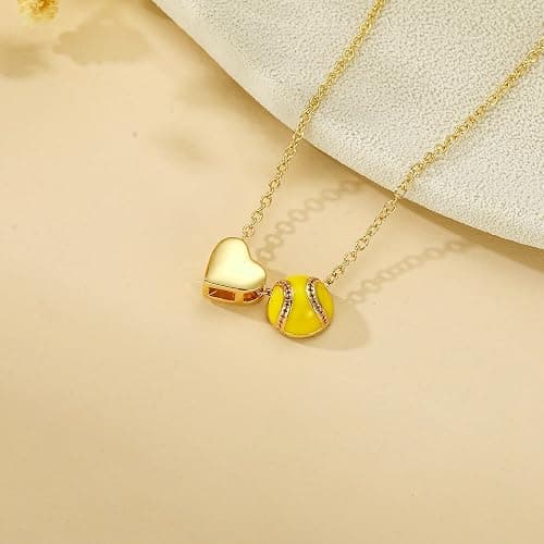 ESPVO Softball/Soccer/Volleyball/Basketball Necklace for Girls Women, Sports Accessories Jewelry Gift for Lovers 16+3 Inches thumbnail 4