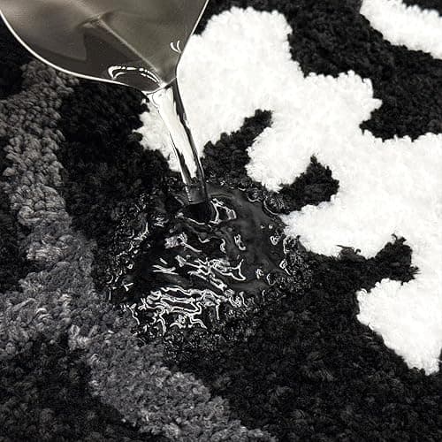 Shovagy Trippy Happy Face Rug Cool Rugs Tufted Quick Dry Bath Mats for Bathroom Non Slip Bath Mat Water Absorbent 2FT Black Bathroom Rugs Halloween Gothic Ghost Skull Horror Decor Carpet thumbnail 5