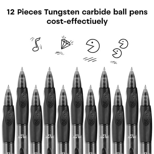USUAL Retractable Erasable Pens 12 Colored Erasable Gel Pen 0.5mm Erasable Gel Pens Black Make Mistakes Disappear Smooth Writing Pen Office Back-to-School Supplies (Black) thumbnail 6