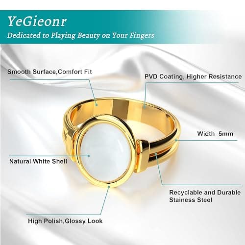 YeGieonr Gold Rings for Women Trendy Non Tarnish Chunky Gold Plated Ring, Waterproof Stainless Steel Gold Jewelry Gift thumbnail 8
