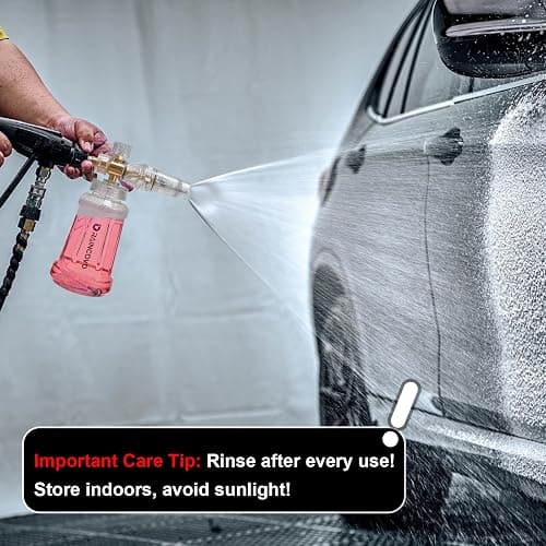 Raincovo Foam Cannon for Pressure Washer, Snow Clear Foam Cannon for Car Wash, Stainless Steel Filter, Adjustable Nozzle with M22 and 1/4 Inch Quick Connect, Additional 1.1 mm Orifice Nozzle thumbnail 2