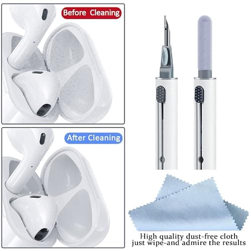 Airpod Cleaner Kit, Earbud Cleaning Kit for Airpods Pro 1 2 3,Multi-Function Cleaning Pen with Soft Brush Flocking Sponge, Suitable for Bluetooth Headset, Charging Box, Mobile Phone,Earbud (1Pcs) thumbnail 4