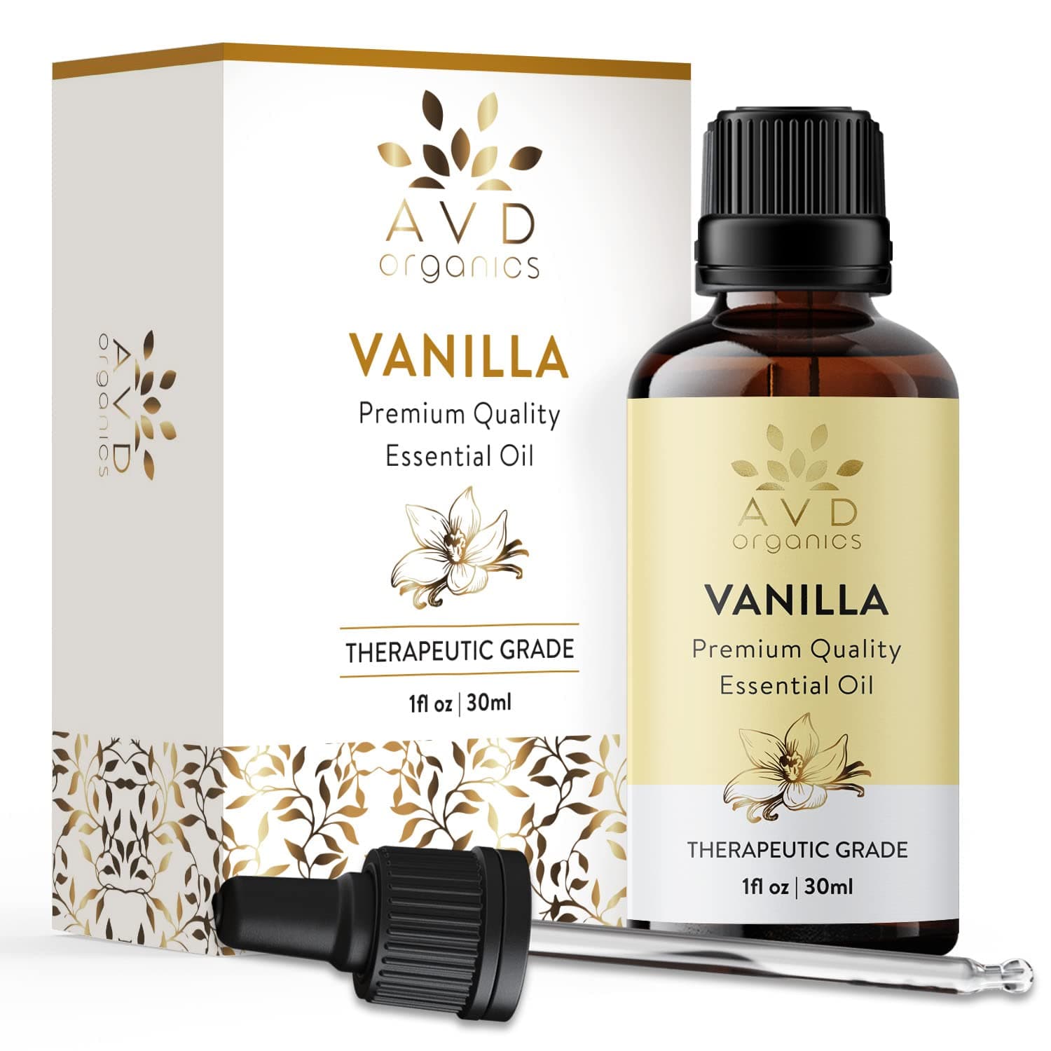 AVD Organics Vanilla Essential Oil 30ml | Pure & Natural Sweet Aroma Oil for Diffusers, Candles, DIY Blends & Home Ambience | 1 fl. oz thumbnail 2