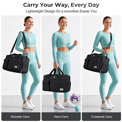 FIORETTO Women's Gym Duffle Bag with Shoes Compartment, 30L Capacity, Ideal for Travel, Gym, Sports, Duffel, Weekender thumbnail 7