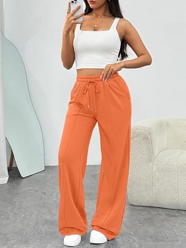 Trendy Queen Womens Wide Leg Sweatpants Baggy Loose Fall Barrel Casual Lounge Athletic Pants Comfy Teen Girl Cute Joggers thumbnail 6