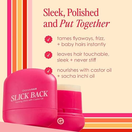 Grande Cosmetics GrandeHAIR Slick Back Taming Stick with Castor Oil - for Smooth, Sleek, Frizz-Free Styles (0.77 oz) thumbnail 4