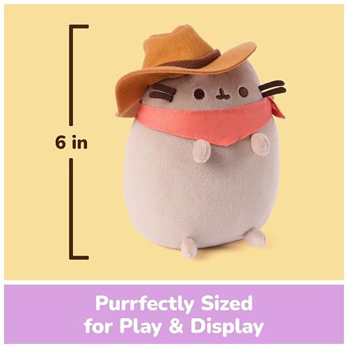 GUND Pusheen Cowboy Squisheen 6-Inch Squishy Plush Toy; Ages 8+ | Promotes Exciting Character Roleplay, Early Sensory Discovery, and Creative Storytelling; Soft, Comforting, Collectible Plush thumbnail 2