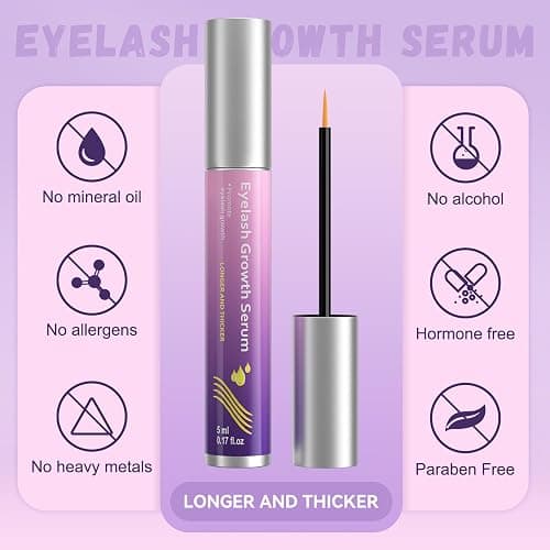 Lash Serum Natural & Vegan Eyelash Growth Serum for Longer, Thicker, Fuller Lashes Nourishing & Conditioning Formula Safe for Sensitive Eyes - 5ml thumbnail 6
