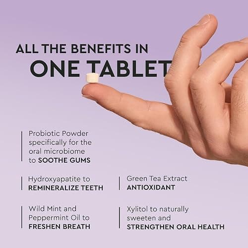 Boka Travel Size Mouthwash Tablets - Hydroxyapatite, Fluoride Free & Alcohol Free - Chewable Tablets to Freshen Breath, Kill Odor Quickly - (90 Pcs, Mint) thumbnail 2