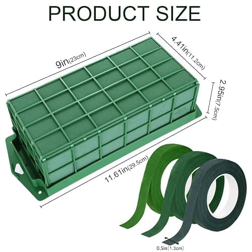 Mwellewm 2 Pcs Floral Foam Cage for Fresh and Artificial Flowers, Dry and Wet Rectangle Flower Cage Holders with Floral Foam Floral for Fresh Flowers, Wedding, Home and Garden Decorations thumbnail 3
