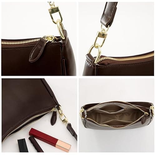Small Cresent Shoulder Bags Crossbody Purses for Women Vegan Leather Handbag Clutch Hobo Purse thumbnail 4