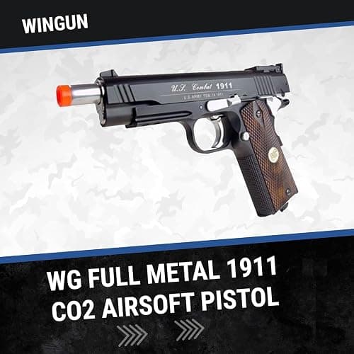 500 fps new full metal wg airsoft m 1911 gas co2 hand gun pistol w/ 6mm bb bbs(Airsoft Gun) thumbnail 5