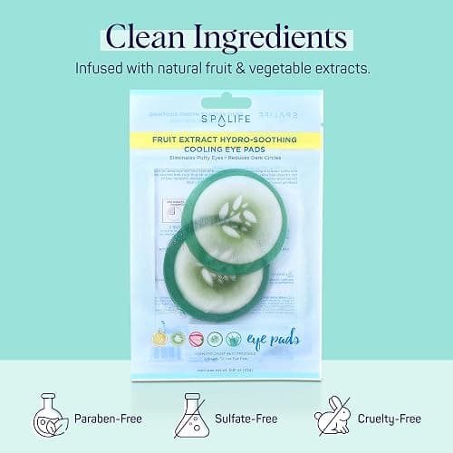SpaLife Cooling Cucumber Eye Pads | Spa Gifts & Korean Dark Circles & Puffy Eyes Treatment | Nourishing Cucumber Eye Pads | Eye Mask for Puffy Eyes Daily Depuffing Eye Patches | 4 Packs of 12 thumbnail 5