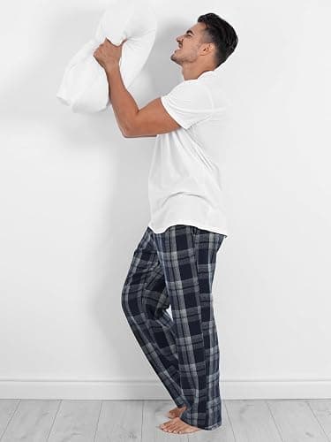Motarto Men's Pajama Pants Flannel Plaid Pajama Sleep & Lounge PJ Bottoms Warm Sleepwear with Drawstring Pockets thumbnail 7
