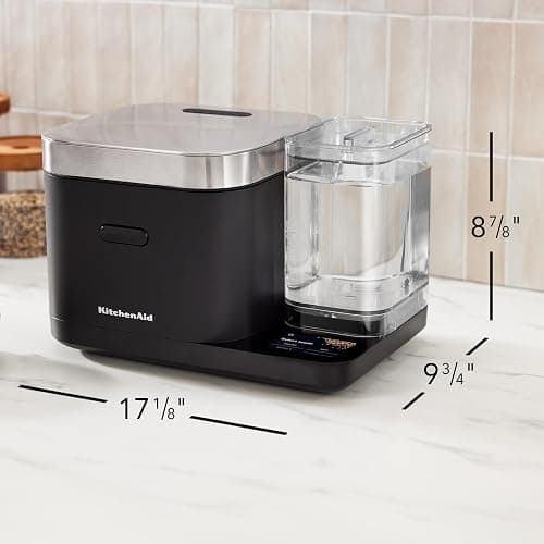 KitchenAid Grain and Rice Cooker 8 Cup with Automatically Sensing Integrated Scale + Water Tank, KGC3155, Black Matte thumbnail 2