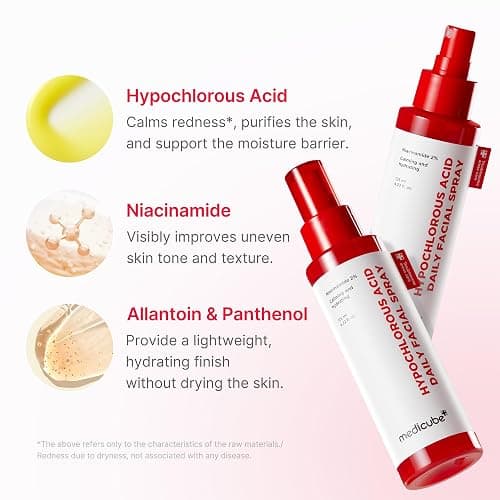 medicube Swipe & Spray Red duo for Troubled Skin: Red Succinic Acid Panthenol Facial Peeling Pads and Power Soothing Spray thumbnail 2