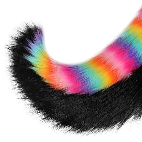 COSYEARS Faux Fur Animal Fox Wolf Tail Fursuit Furry Handmade Fluffy Plush Costume Accessories Halloween Party thumbnail 5