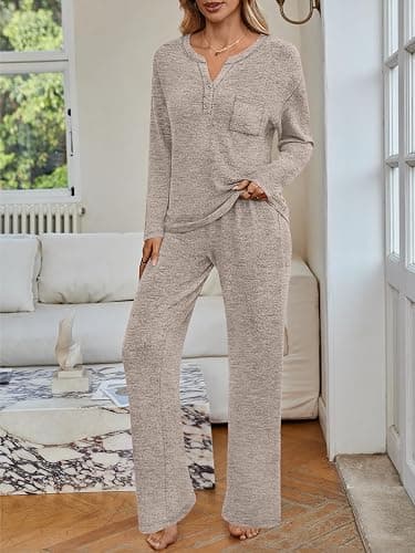 LILLUSORY Womens 2 Piece Lounge Sets Winter Outfits 2025 Sweatsuit Matching Pjs Airport Vacation Travel Fall Pajamas Fashion thumbnail 2