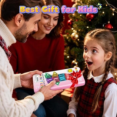 ORZbb Mini Magnetic Tiles Toddler Travel Essentials Set with Case, Magnetic Blocks Building Montessori Educational Learning Sensory Preschool Toys for 3+ Year Old Boys Girls Birthday Gifts thumbnail 2